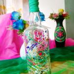 Hand-Printed Decor Bottle